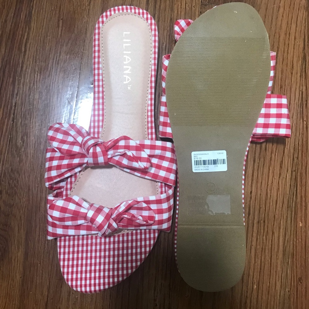 PicNic checker sandals with bows